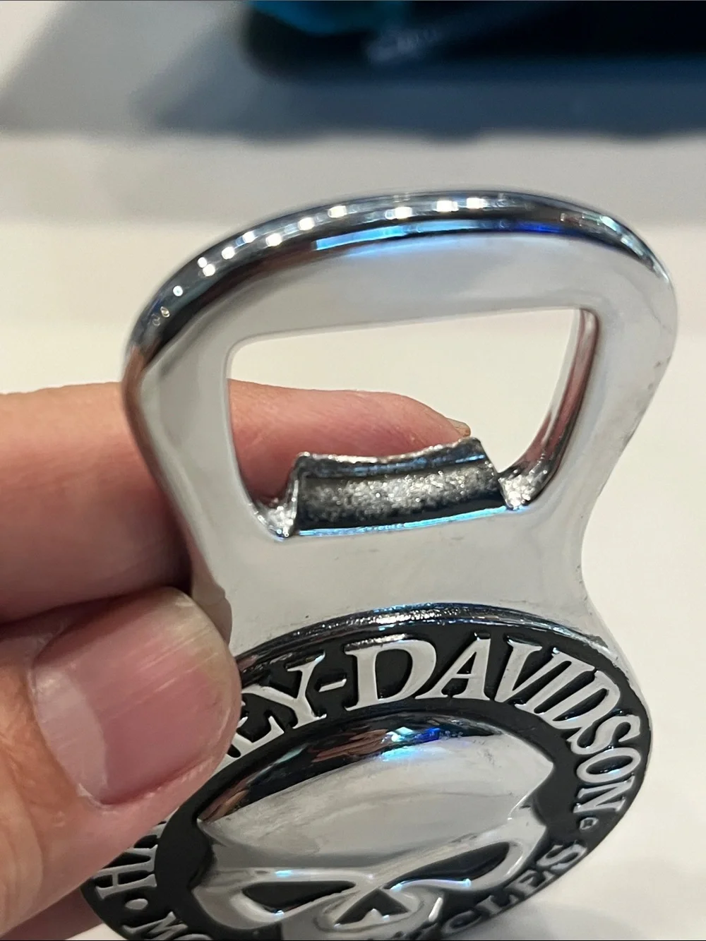Harley-Davidson Silver Chrome Skull Bottle Opener